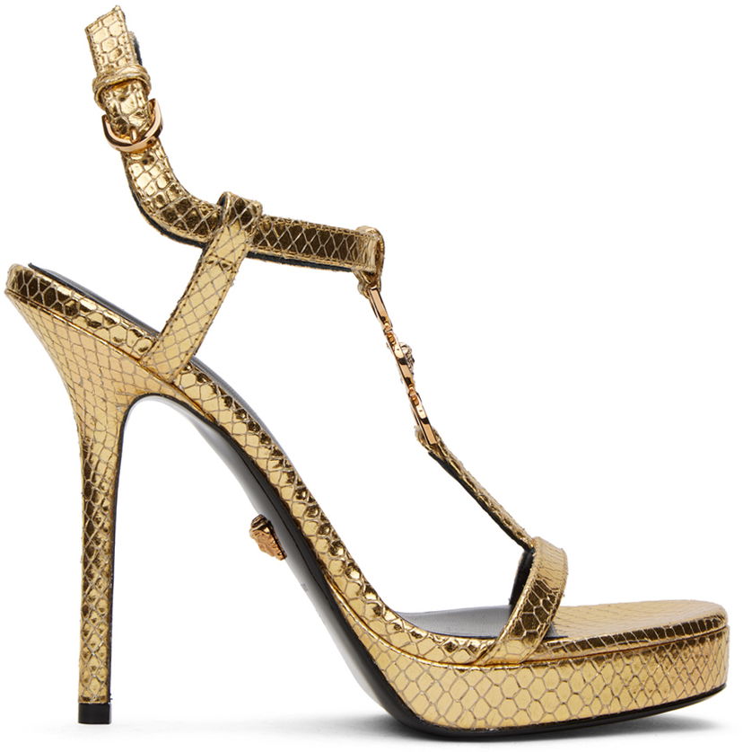 Tilbehør Versace Versace Medusa '95 Metallic Heeled Sandals Metalisk | 1013713_1A10001_1X24V