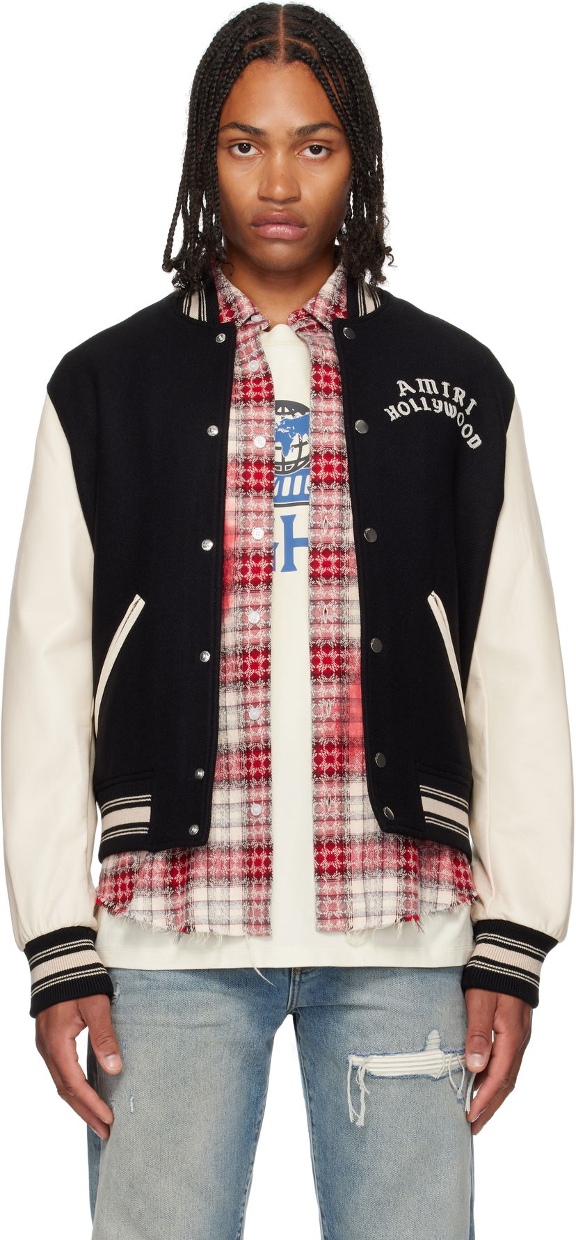Bomberjakke AMIRI AMIRI Hollywood Bomber Jacket Sort | AMOUBB1066