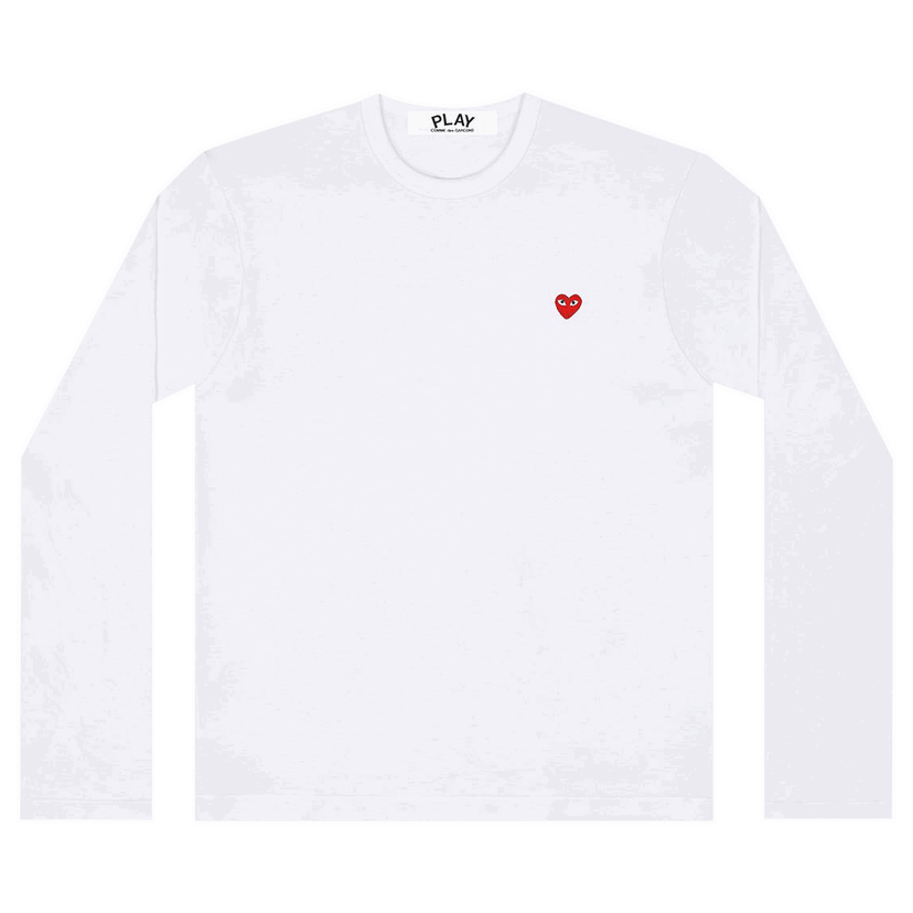 T-shirt Comme des Garçons PLAY Mini Heart Long-Sleeve T-Shirt Hvid | AZ T307 051 2