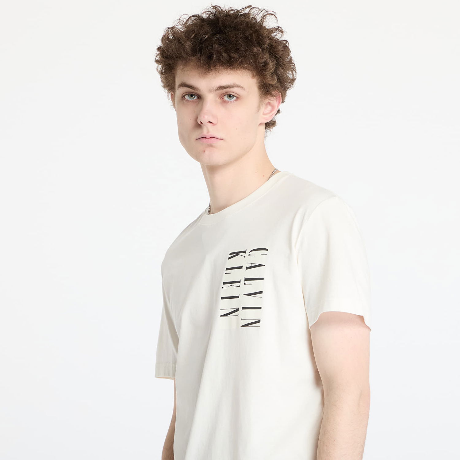 T-shirt CALVIN KLEIN Calvin Klein Jeans Men's Serif Box Graphic T-Shirt Hvid | J30J327474 YAS, 1