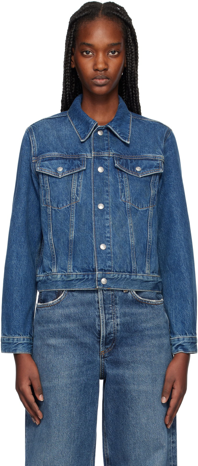 Jakke RE/DONE Baby Trucker Denim Jacket Blå | 188-06WTRUCKR