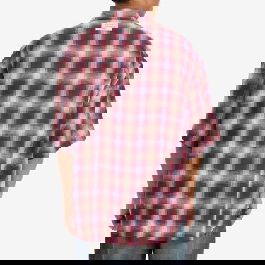 Skjorte Acne Studios Short Sleeve Plaid Check Shirt, Size Large Rød | CB0116-ALU, 3
