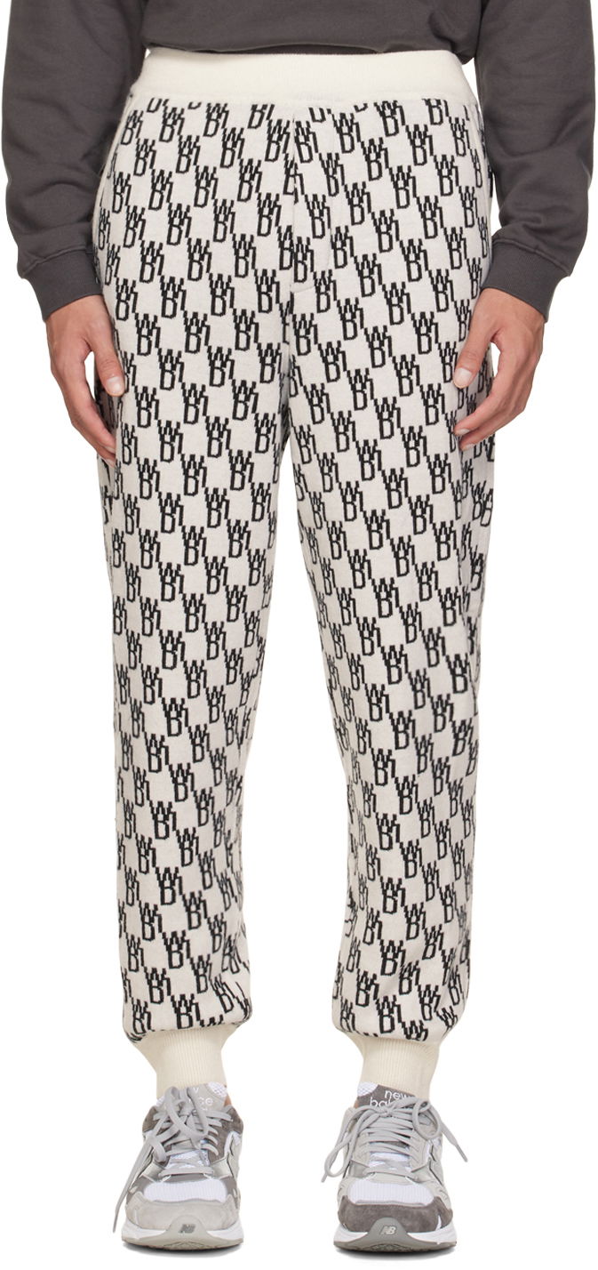 Joggingbukser We11done Patterned Tapered Lounge Pants Hvid | WD-KP9-20-102-U-IV
