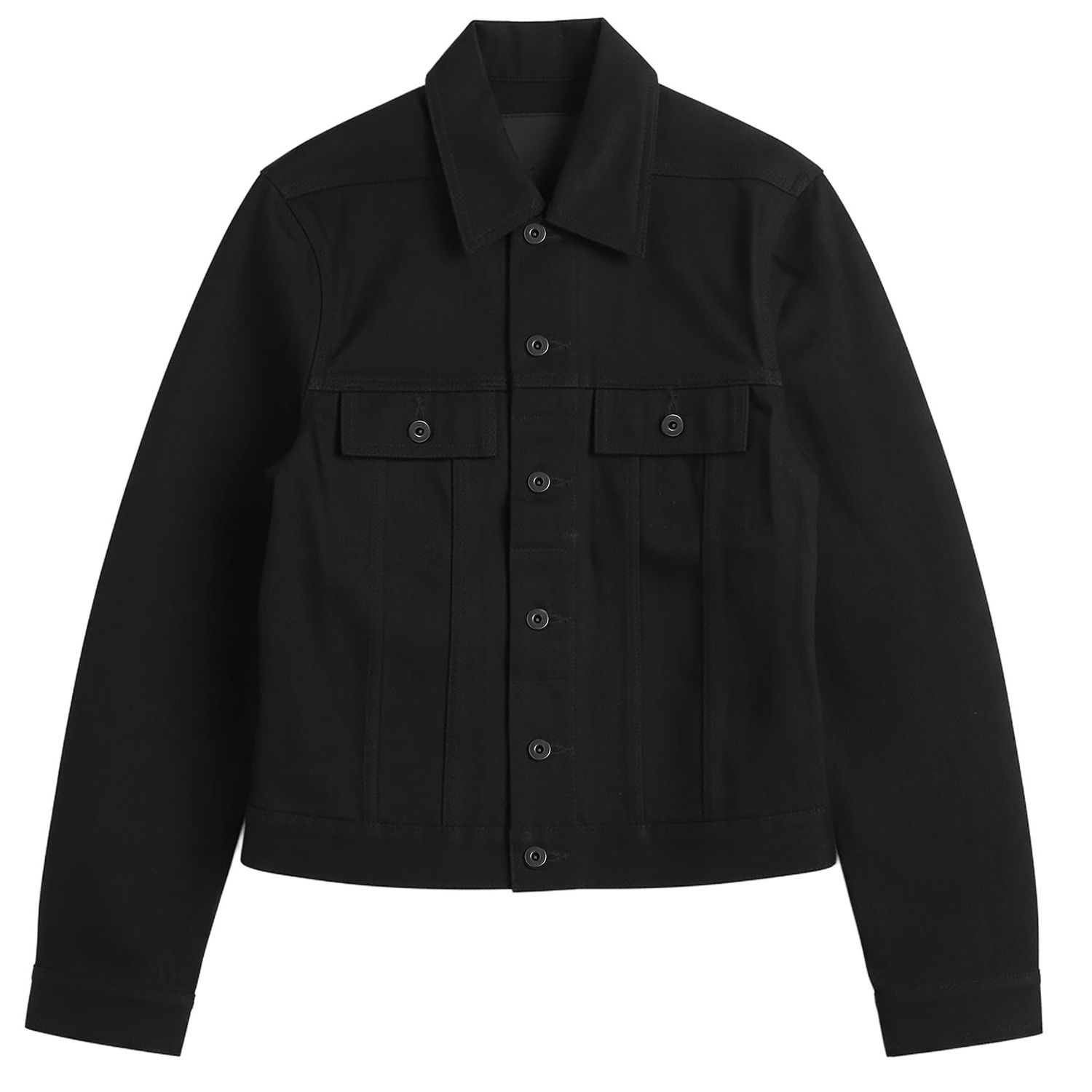 Jakke Rick Owens DRKSHDW Denim Trucker Jacket Sort | DL02E2788-HBLKJ-P-09, 0