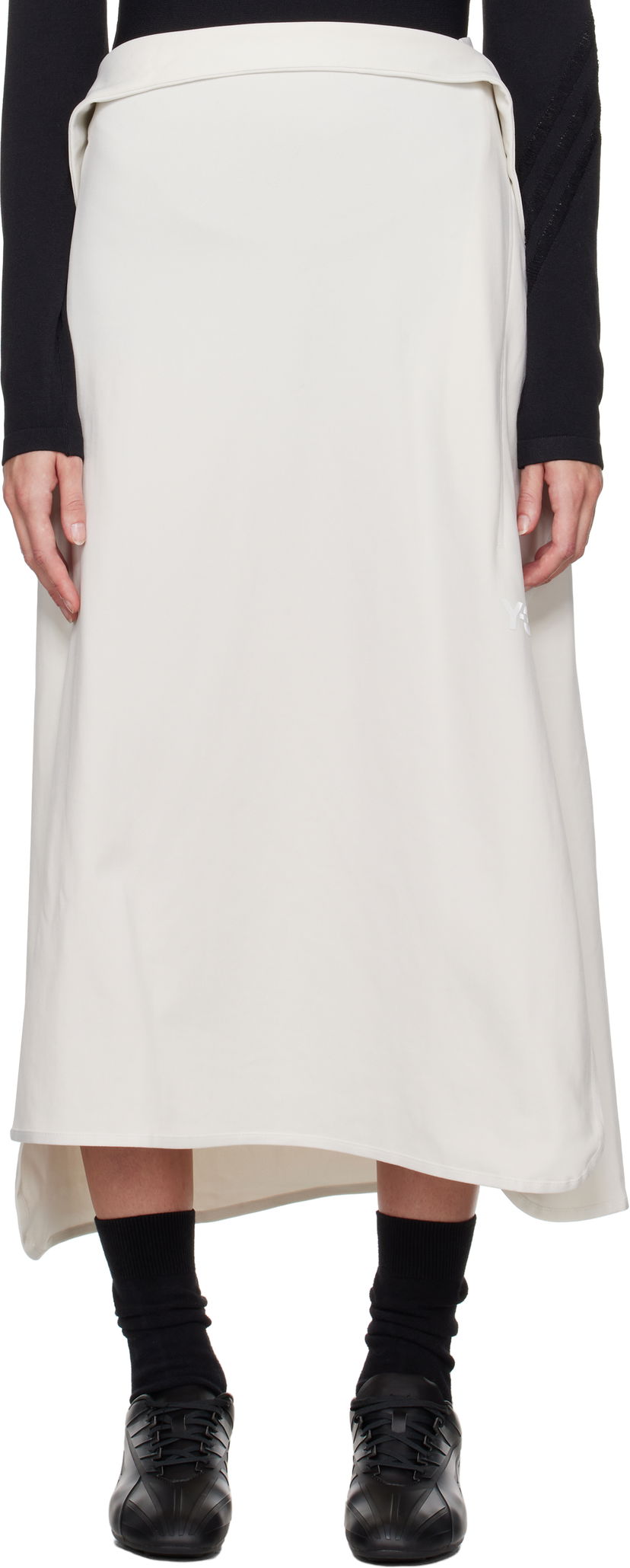 Nederdel Y-3 Track Midi Skirt Hvid | JE3438