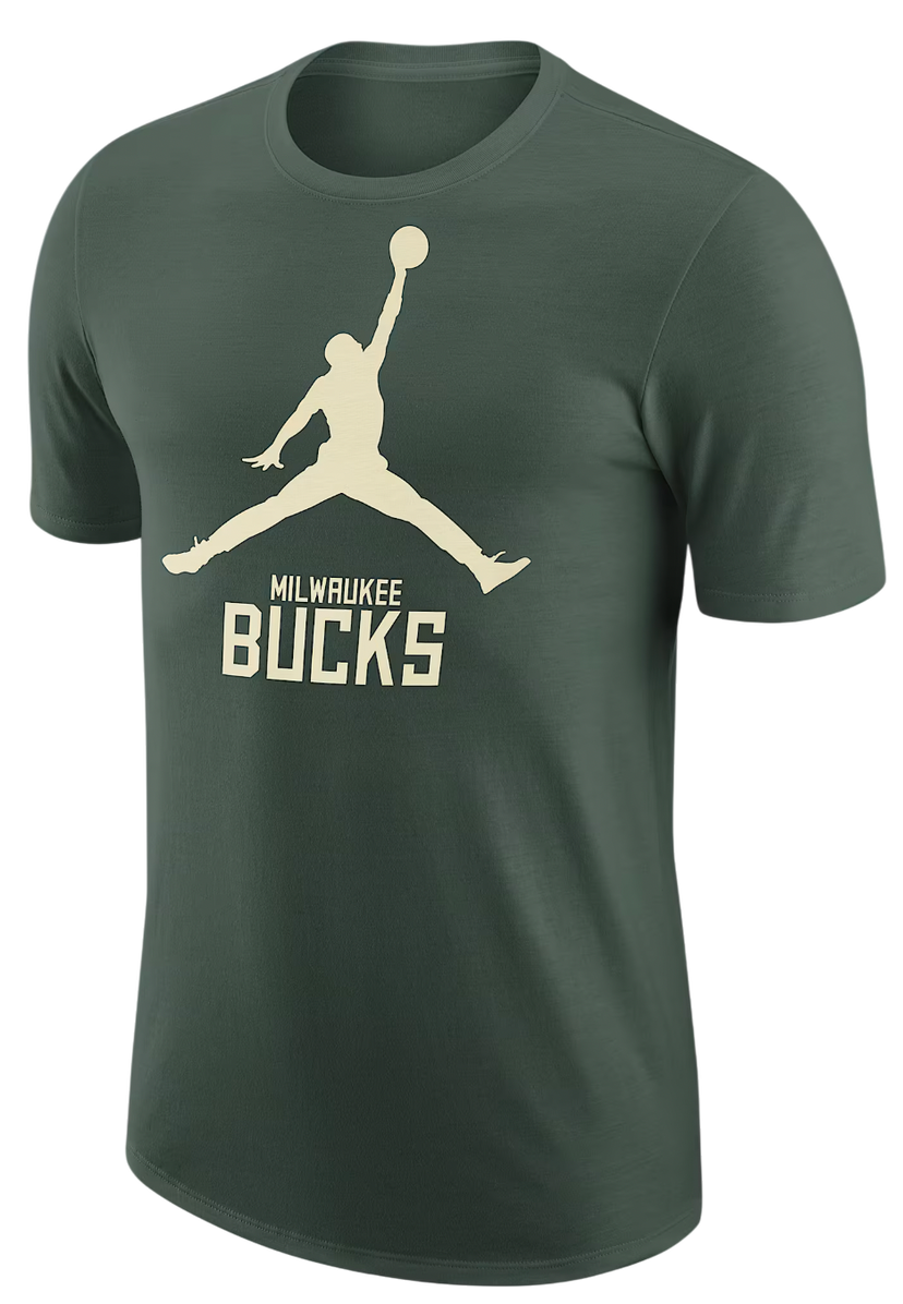 T-shirt Jordan Jordan NBA Milwaukee Bucks T-Shirt Grøn | fd1474-323