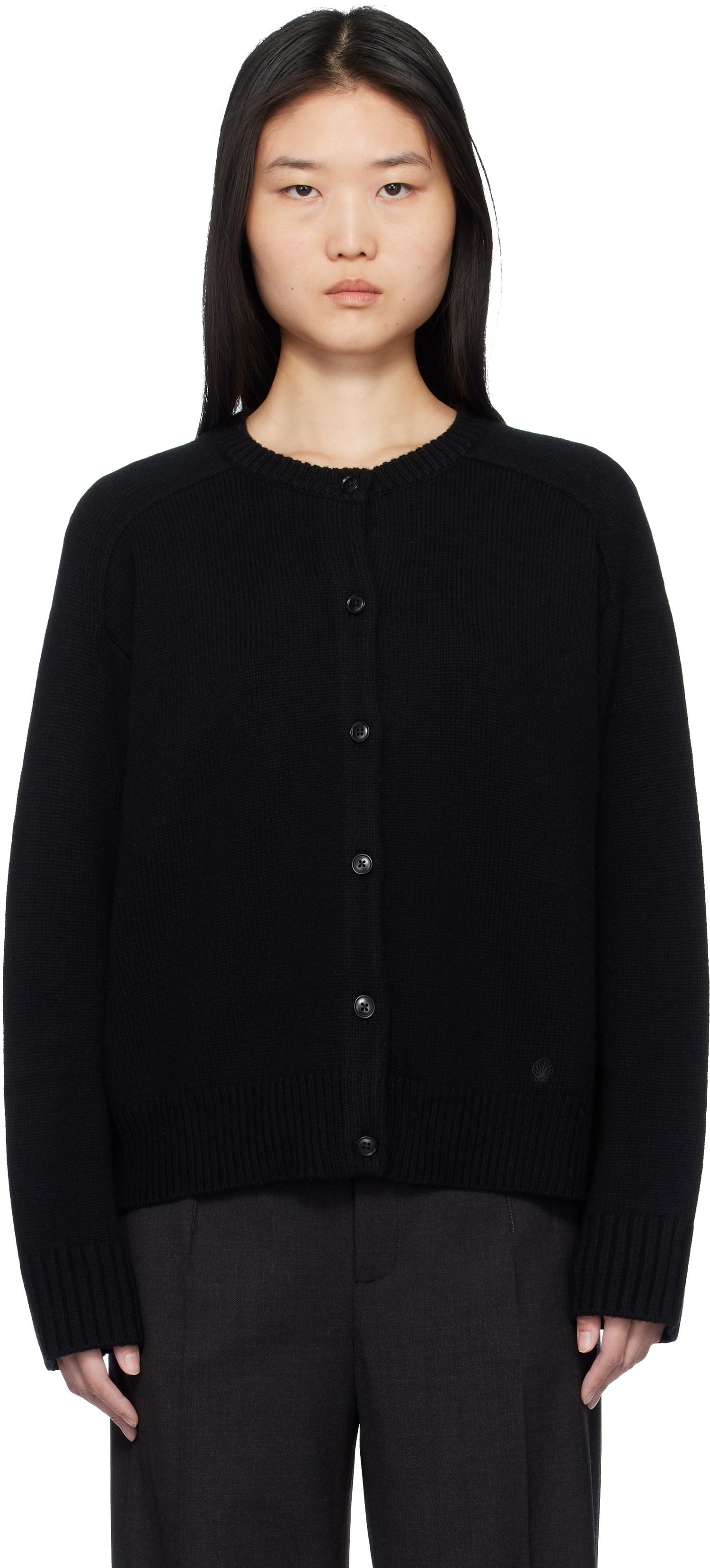 Sweater Loulou de Saison Loulou de Saison Aidar Cardigan Sort | AIDAR, 0