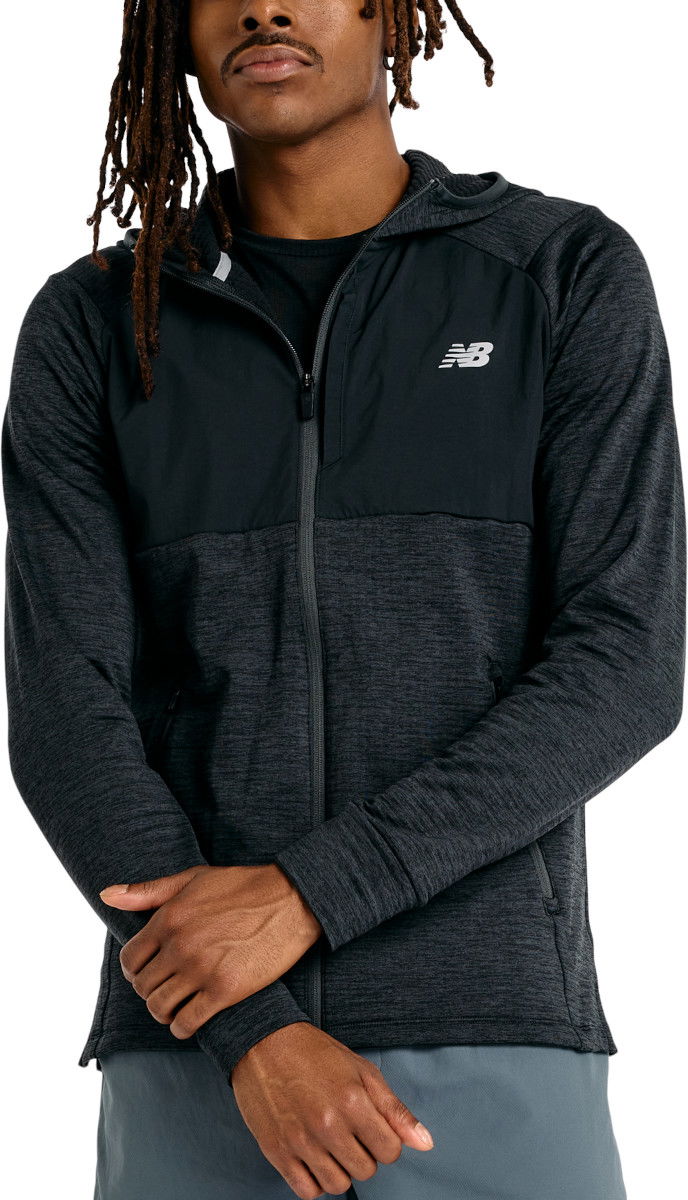 Sweatshirt New Balance Heat Grid Full Zip Hoodie Sort | mj43206-bk