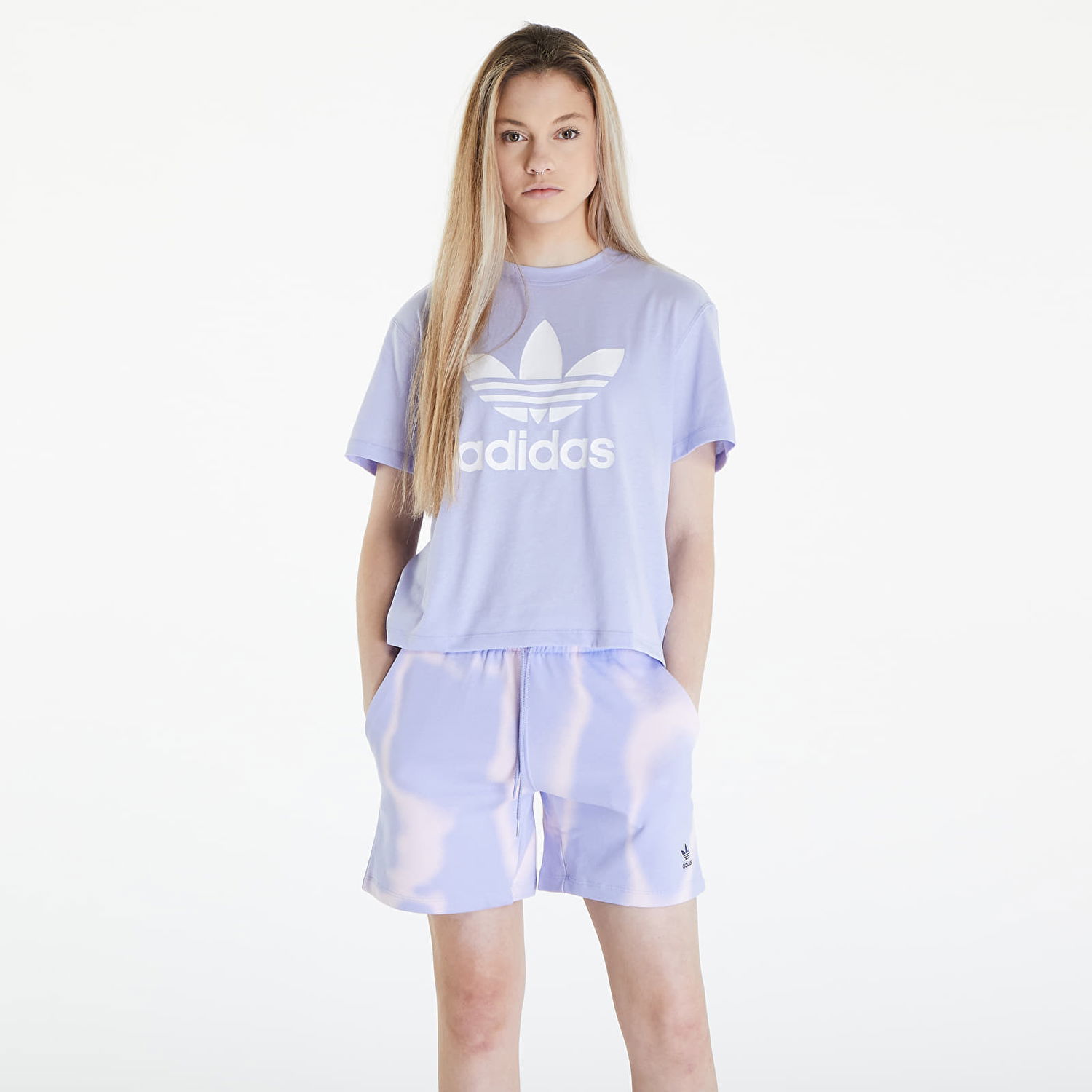 T-shirt adidas Originals Trefoil Tee Boxy Violet Tone Lilla | IN8439, 0