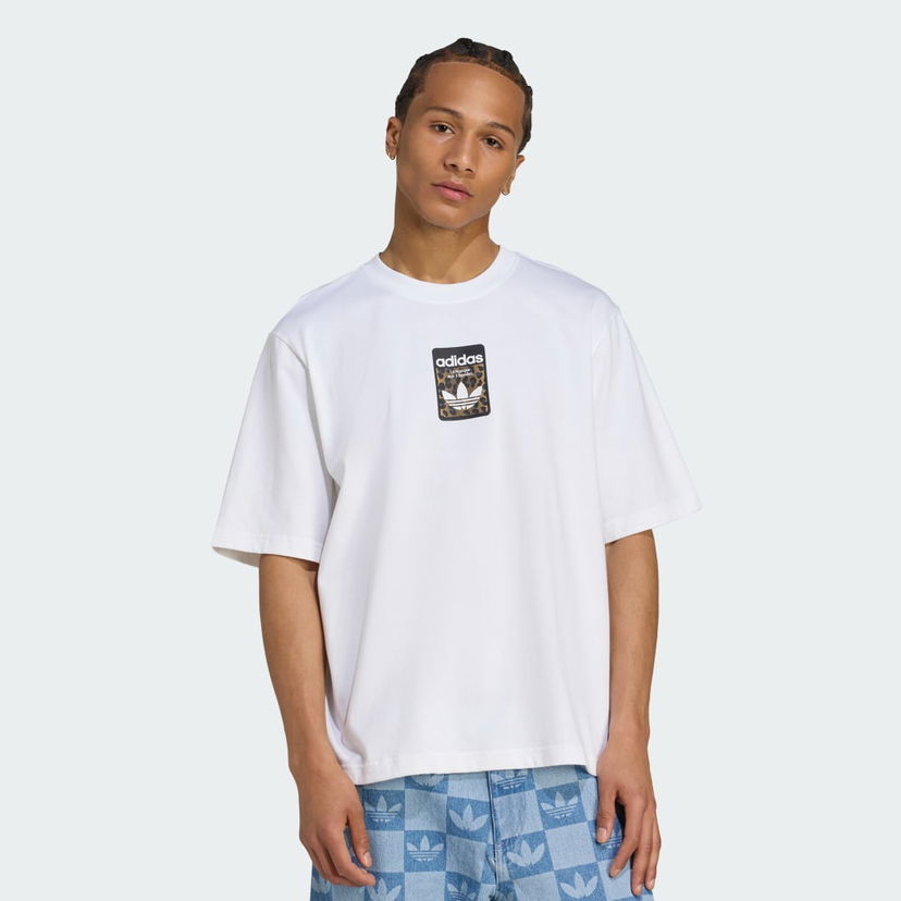 T-shirt adidas Performance Oversized Leo Graphic T-Shirt Hvid | JV7570