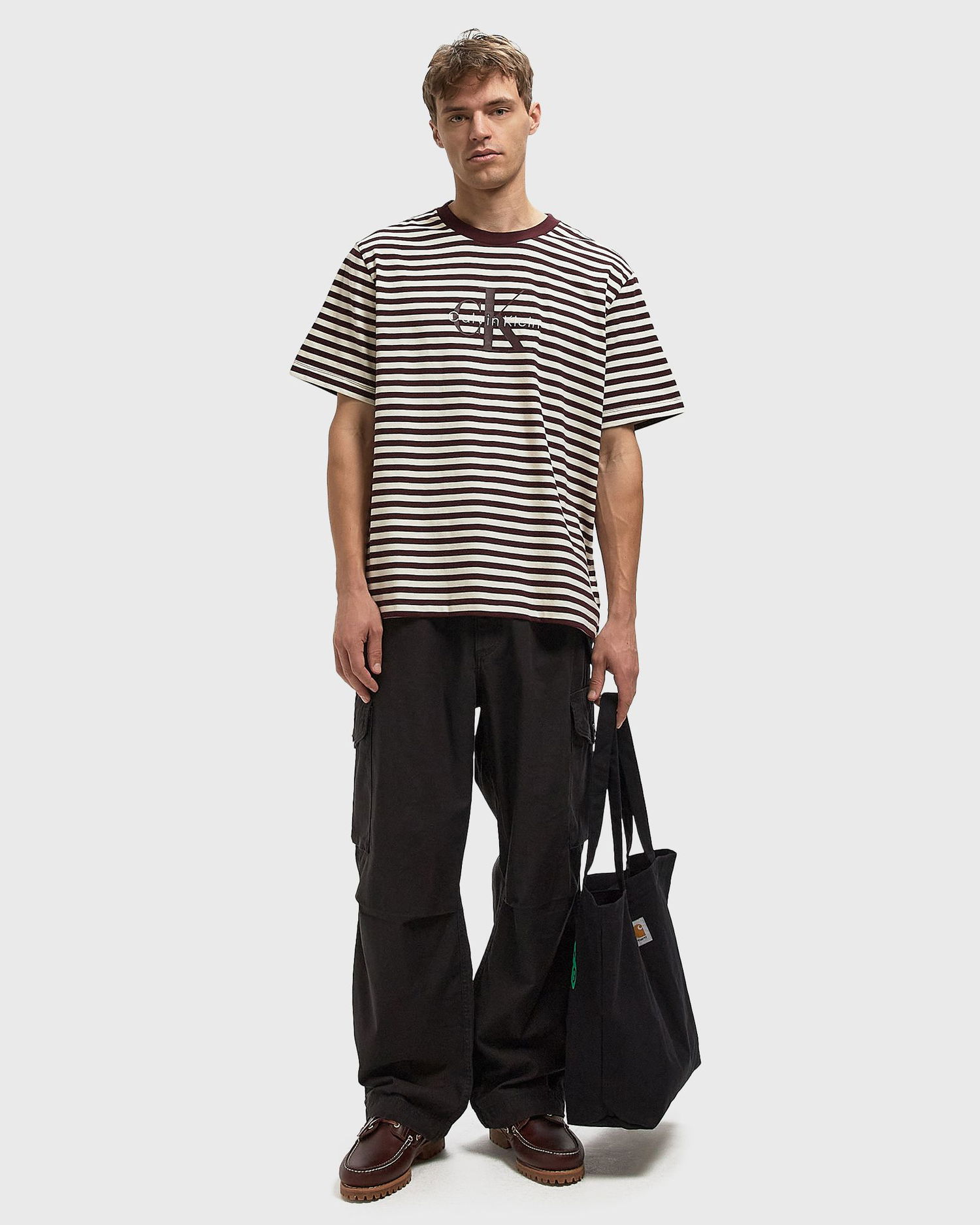 T-shirt CALVIN KLEIN Striped Jersey Monogram T-Shirt Flerfarvet | LV04RD204GGR9, 1