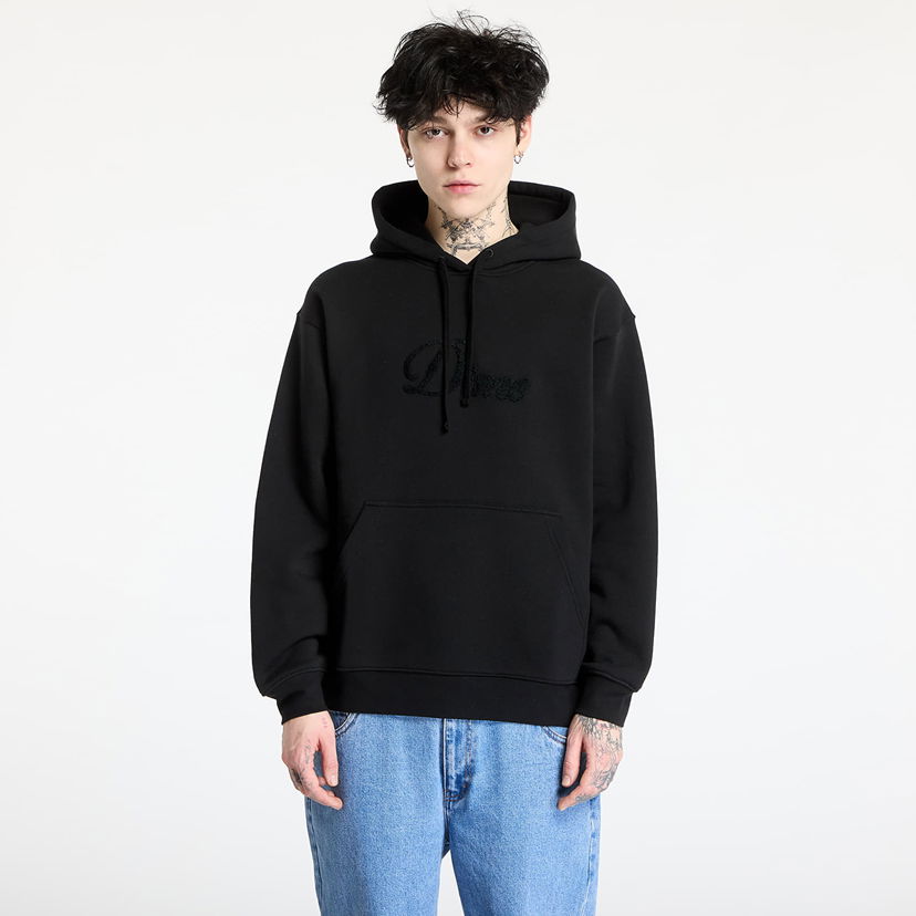 Sweatshirt Dime DIME Cursive Logo Hoodie Sort | DIMEHO2449BLK