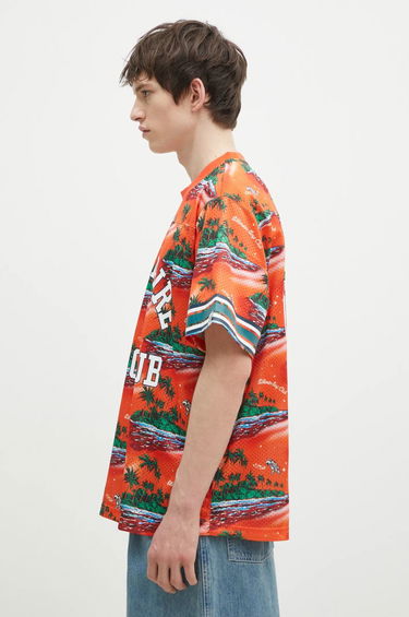 Jersey BILLIONAIRE BOYS CLUB Tropical Island Print Football T-shirt Orange | B24466, 4