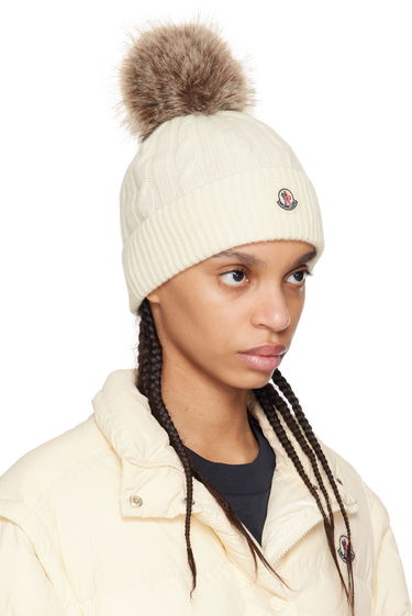 Puffer jakke Moncler Moncler Wool & Cashmere Pom Pom Beanie Brun | K10933B00022M4281, 3