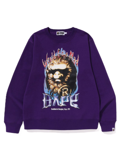 Sweater BAPE Ape Head Graphic Crewneck Lilla | 1J30-113-014