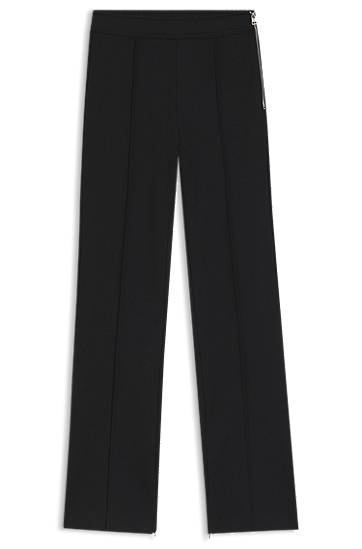 Bukser BOSS Flared Jersey Trousers with Front Seam Sort | 50542730, 0