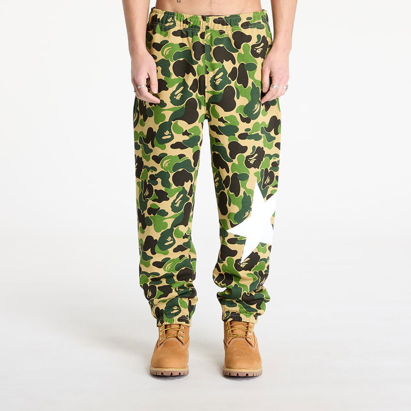 Bukser BAPE Camo Sweatpants With Star Grøn | 001PTK801007M GRN