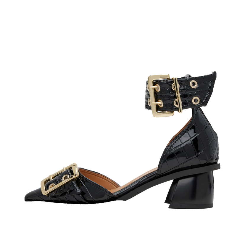 Sneakers og sko GANNI Buckle Open Cut Heels Sort | S2802