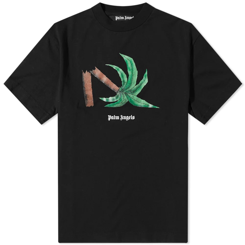 T-shirt Palm Angels Broken Palm Tee Sort | PMAA001C99JER0131055, 0