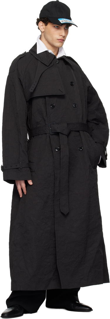 Trenchcoat VETEMENTS Metalized Wrinkled Trench Coat Sort | UA66CO100B, 3