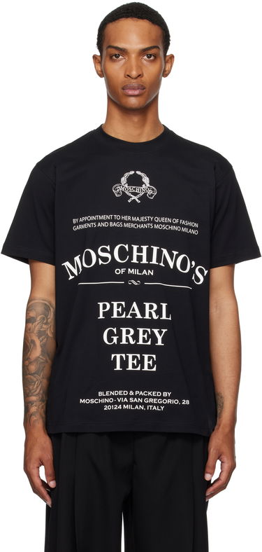 T-shirt Moschino Printed Organic Cotton T-Shirt Sort | 252ZZ070852411555, 0