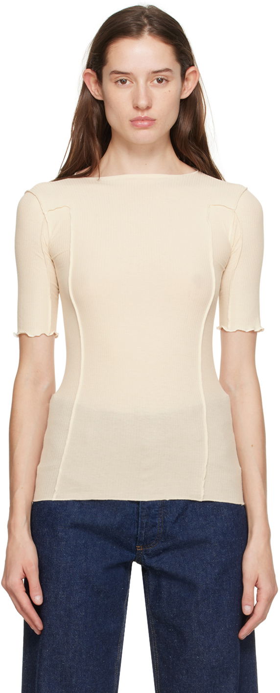T-shirt Baserange Fitted Short Sleeve T-Shirt Beige | TTO3-RB-000