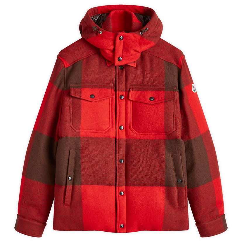 Skjorte Moncler Ladruns Brown and Red Plaid Shirt Jacket Rød | 1G000-24-5980H-F24