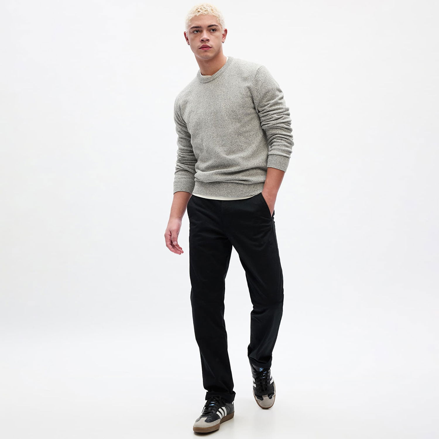 Sweater GAP Sweater Warmest Crew Light Grey Marle XL Grå | 810794-00, 0