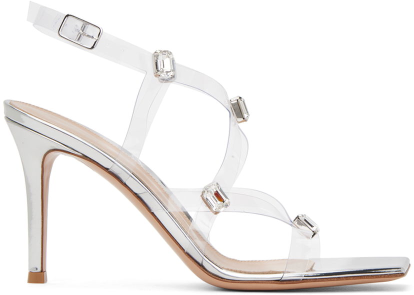 Sneakers og sko Gianvito Rossi Crystal Fever Transparent Heeled Sandals Metalisk | G32316.85RIC.GME