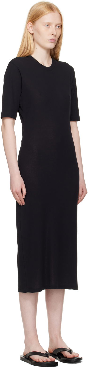 Kjole AMI AMI Paris Cotton Short Sleeve Maxi Dress Gul | FDR271.JE0101, 4