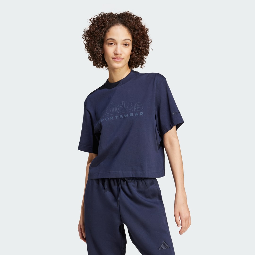 Crop top adidas Performance Loose Graphic T-Shirt Mørkeblå | IW1061, 0
