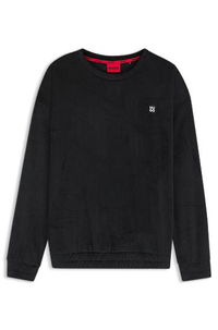 Ribbed-velvet sweatshirt with stacked logo