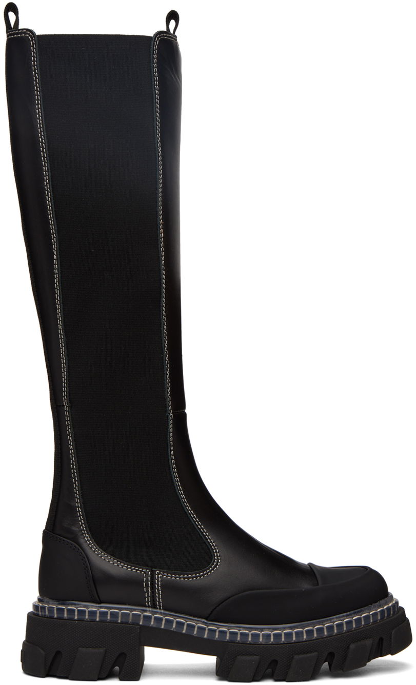 Sneakers og sko GANNI GANNI Cleated Tall Boots Sort | S1928