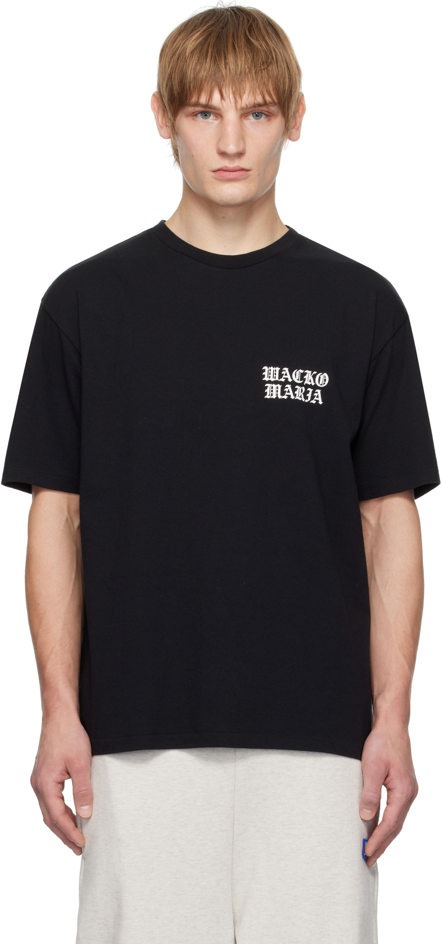 T-shirt WACKO MARIA Washed Black T-Shirt Sort | 24FW-WMT-WT02, 0