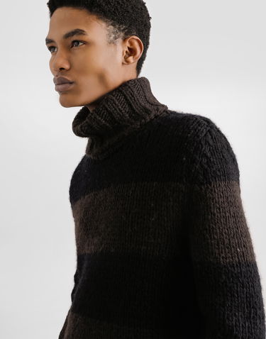 Sweater Dolce & Gabbana Dolce & Gabbana Wool Blend Striped Turtleneck Sweater Sort | GXW68TJGMBPN9869, 3