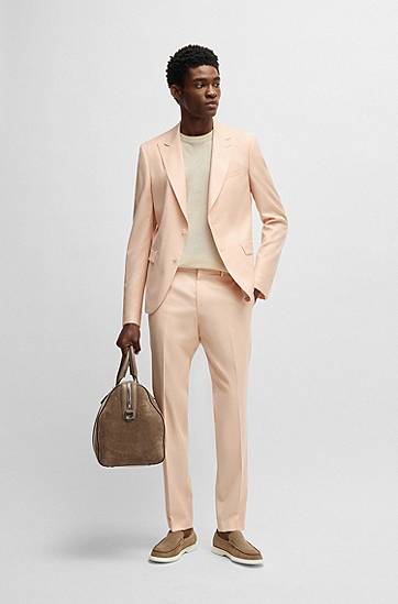 Sweater BOSS Linen-Blend Knit Sweatshirt Beige | 50537639, 1