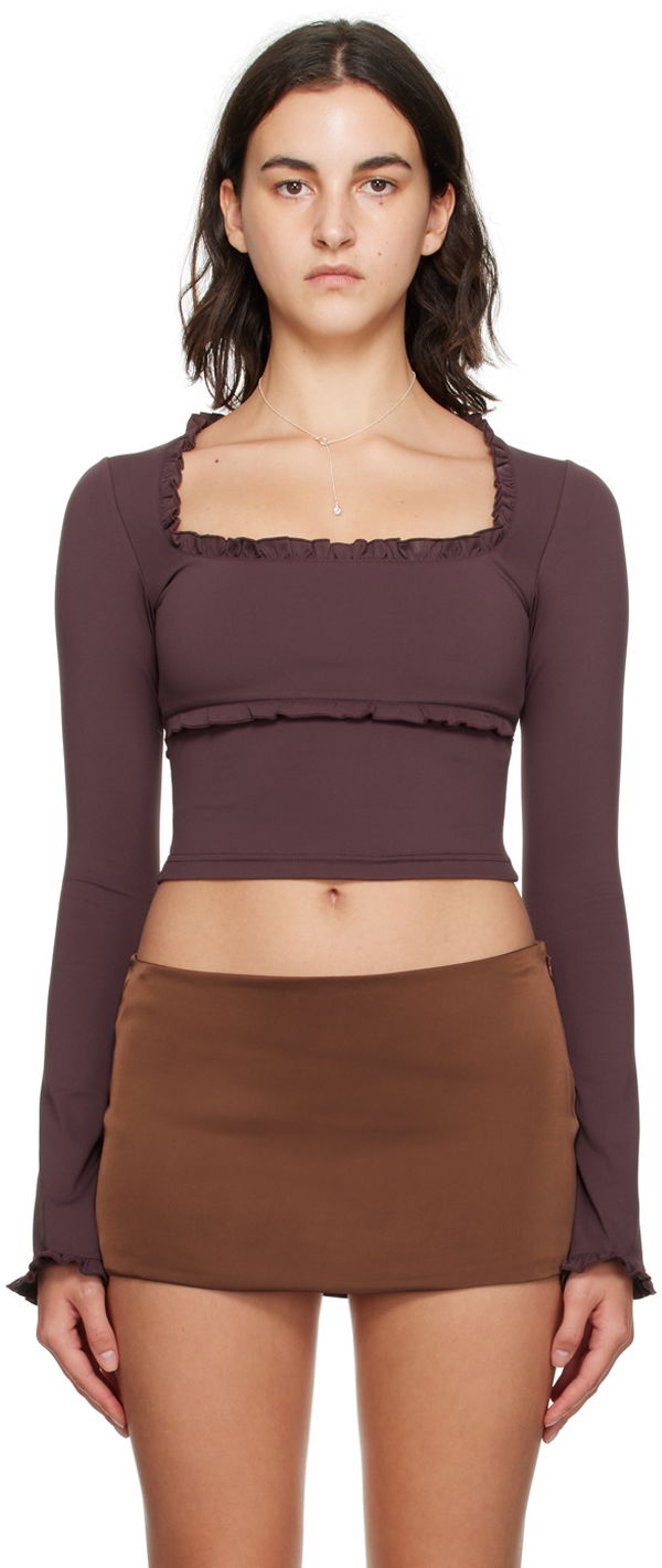 T-shirt GUIZIO Guizio Fleur Long Sleeve Top Lilla | F23104K006