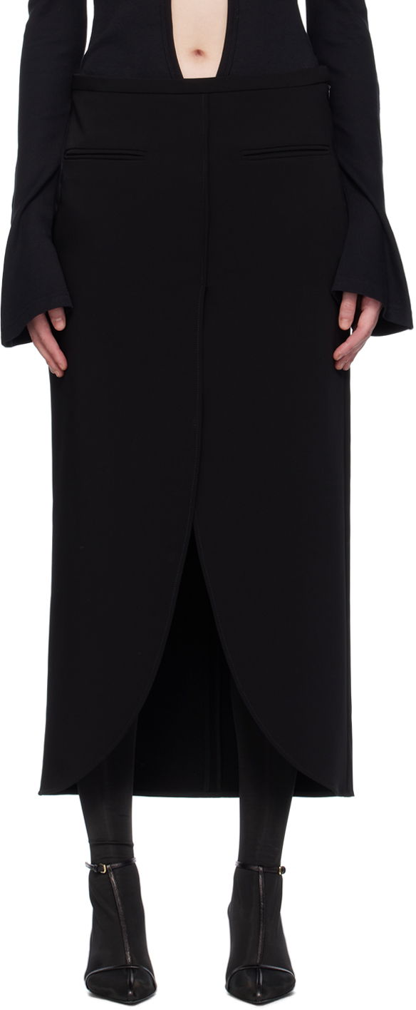 Nederdel Courrèges Courrèges Ellipse Midi Skirt Sort | 224CJU142PL0159, 0