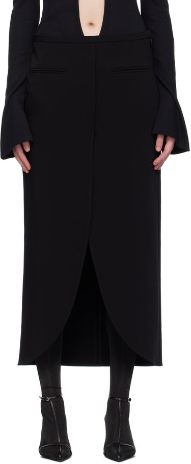 Nederdel Courrèges Courrèges Ellipse Midi Skirt Sort | 224CJU142PL0159, 0