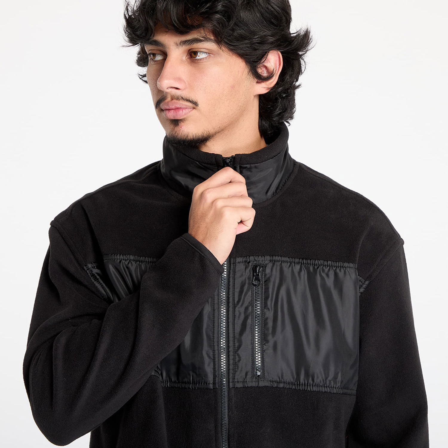 Jakke Urban Classics Fleece Jacket With Patch Sort | TB5533-00007, 1