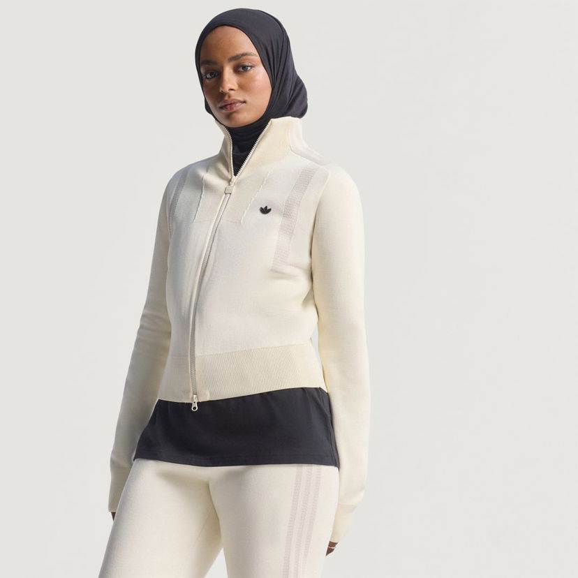 Jakke adidas Performance Knit Track Top Hvid | JW7312