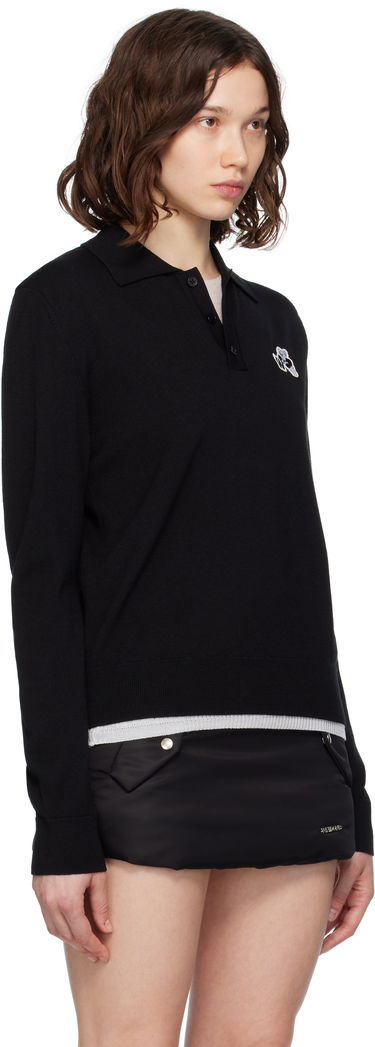 Polo skjorte We11done We11done Wool Polo with Logo Patch Sort | WD-KT2-25-680-W-BK, 1