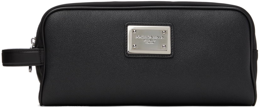 Rejsetaske Dolce & Gabbana Black Logo Plaque Pouch Sort | BT0989AD447