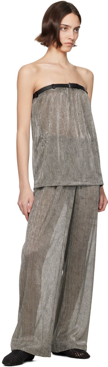 Tanktop Nanushka Nanushka Gilma Metallic Knit Bandeau Top Metalisk | NW25SSTP29882, 3