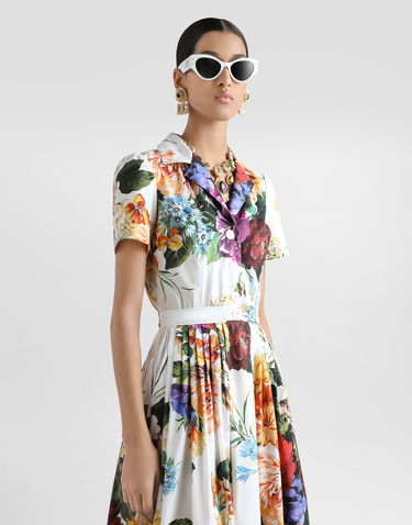 Kjole Dolce & Gabbana Dolce & Gabbana Flower Bouquet Print Poplin Midi Dress Flerfarvet | F6TVLTHS5TRHA5PC, 3