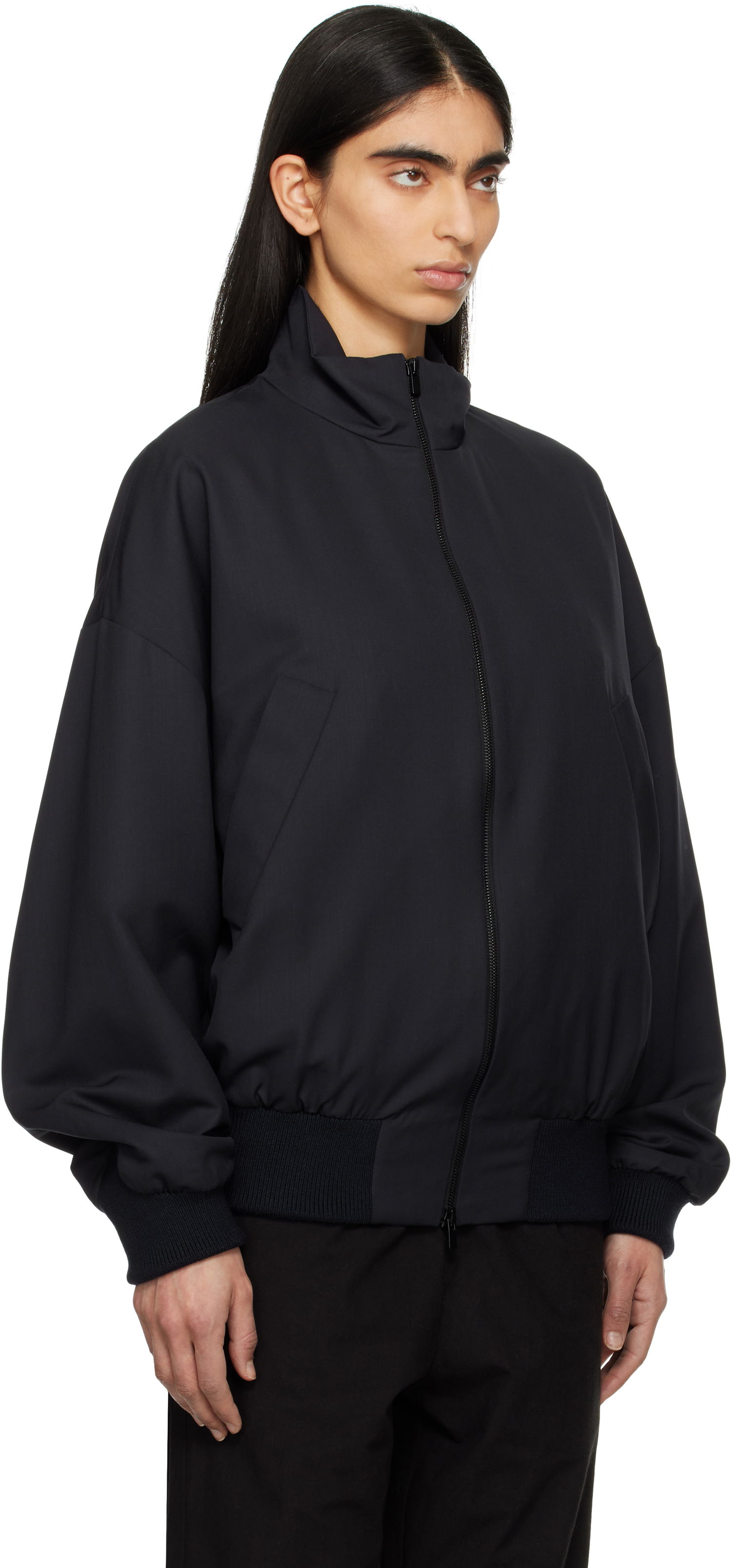 Bomberjakke Fear of God Fear of God Wool High Neck Track Jacket Sort | FGE230-327HTW, 1