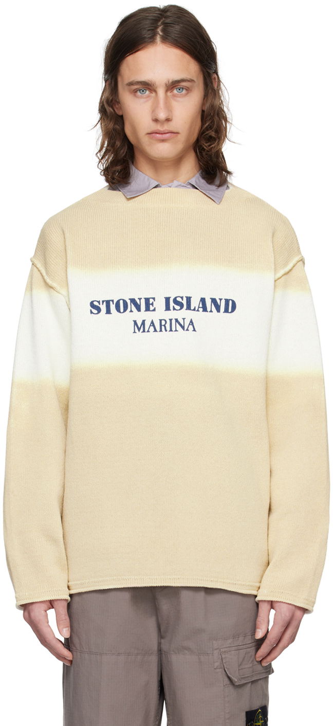 Sweater Stone Island Beige Printed Sweater Beige | 8015508XA, 0