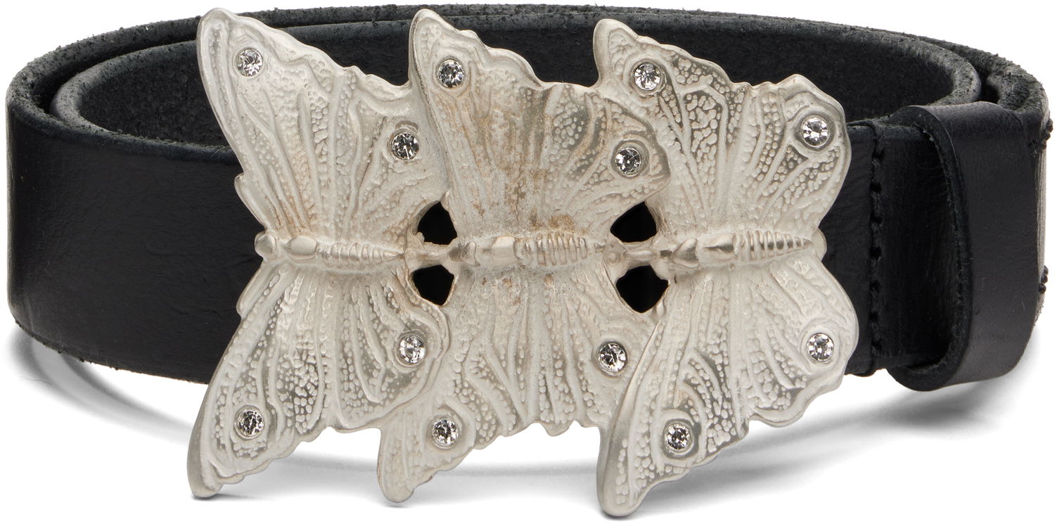 Bælter OUR LEGACY Crystal-Embellished Butterfly Buckle Belt Metalisk | A4258BO, 0