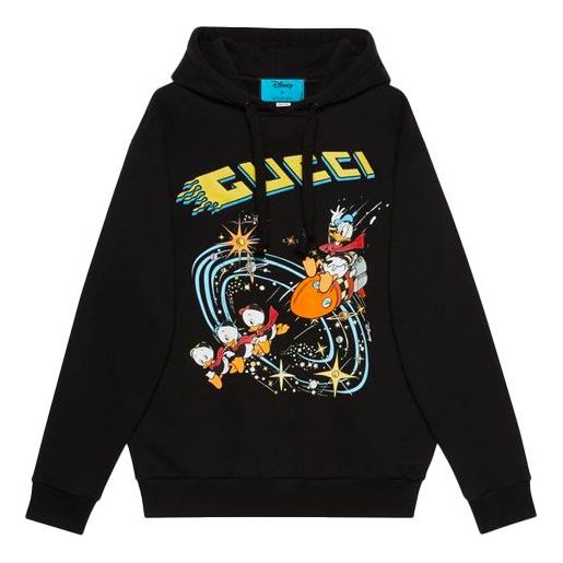 Sweatshirt Gucci Disney x  Cartoon Donald Duck Print Hoodie Sort | 615061-XJDC6-1043, 0