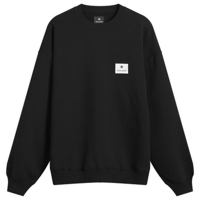 Sweatshirt Snow Peak Square Logo Pullover Sweatshirt Sort | NSD-SW-25AU001-BLK
